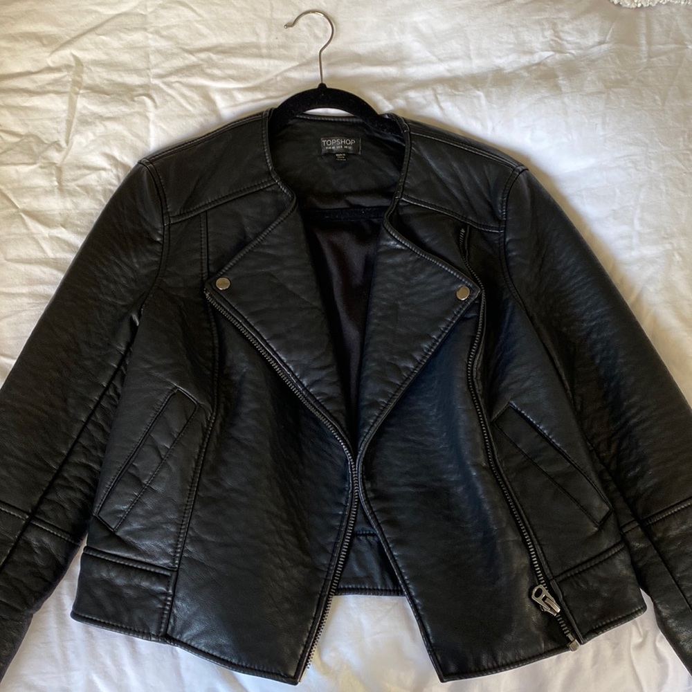 Leather moto jacket